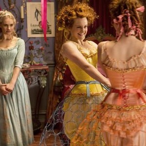 CINDERELLA, from left: Lily James as Cinderella, Sophie McShera, Holliday Grainger, 2015. ph: Jonathan Olley/©Walt Disney Studios Motion Pictures