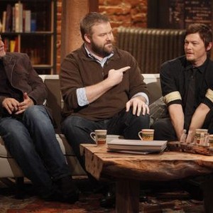 Talking Dead, Gregory Nicotero (L), Robert Kirkman (C), Norman Reedus (R), 'Episode 7', Season 1, Ep. #7, 11/27/2011, ©AMC