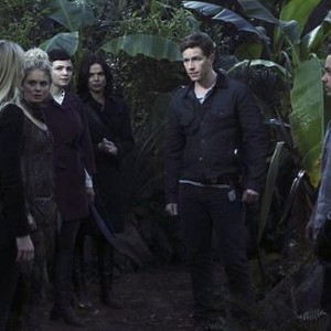 Once Upon a Time, from left: Rose McIver, Ginnifer Goodwin, Lana Parrilla, Joshua Dallas, Michael Raymond-James, Colin O'Donoghue, 'Think Lovely Thoughts', Season 3, Ep. #8, 11/17/2013, ©ABC