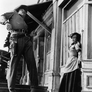 MAN WITH THE GUN, Robert Mitchum, Barbara Lawrence, 1955