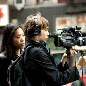TAKE OUT, writer Shih-Ching Tsou, director Sean Baker, on set, 2004. ©Cavu Pictures