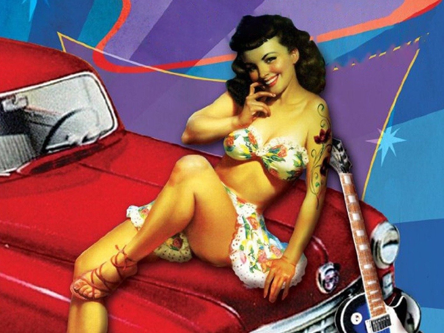 Eclectic Ladies - Rockabilly girl by awhich car is that ? By