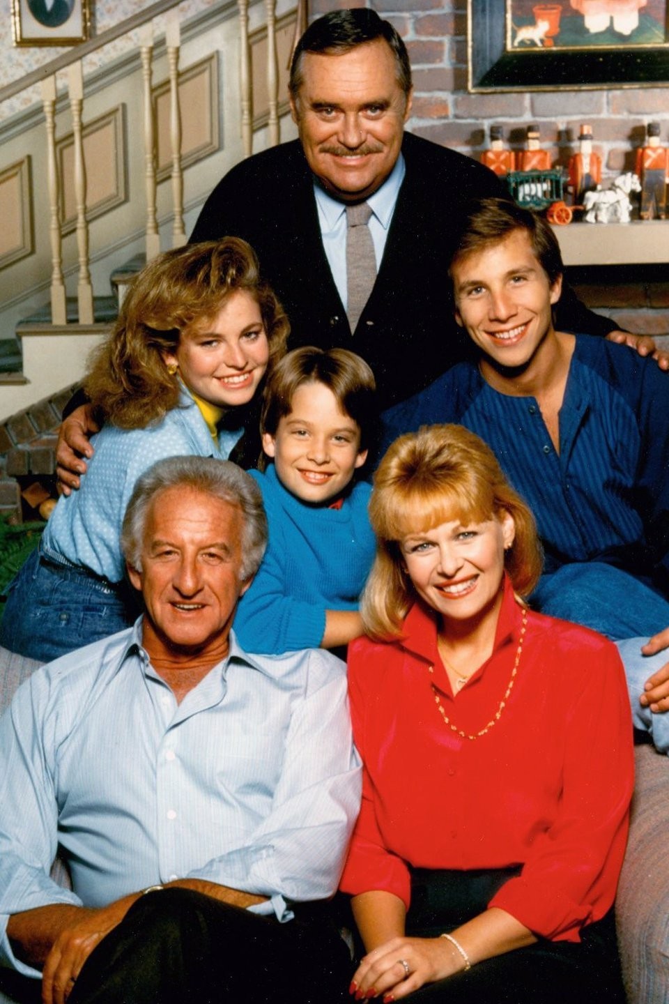 MR. BELVEDERE, from left: Bob Uecker (top), Rob Stone, Tracy Wells,  Christopher Hewett, Ilene Graff