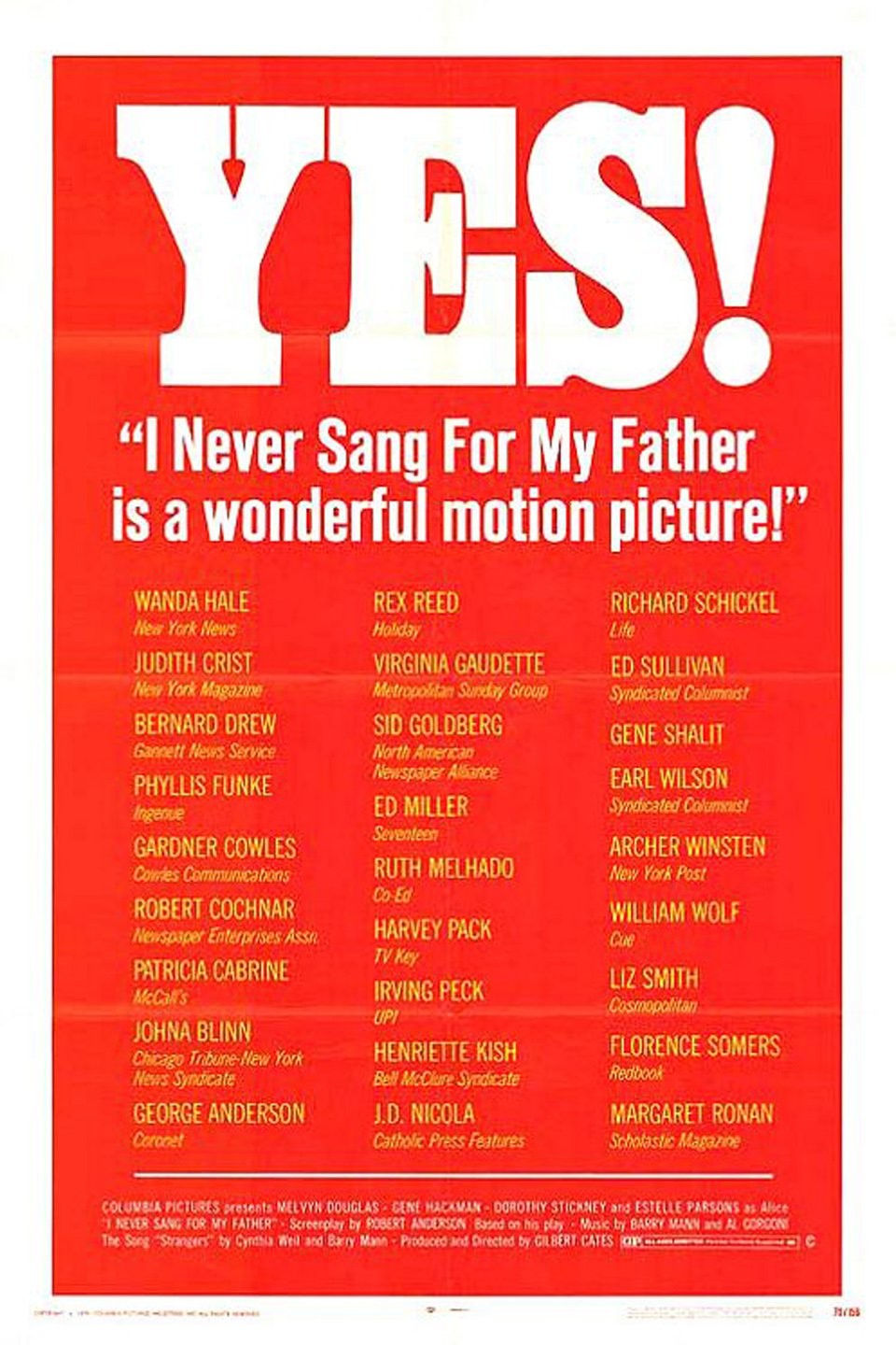 I Never Sang for My Father | Rotten Tomatoes