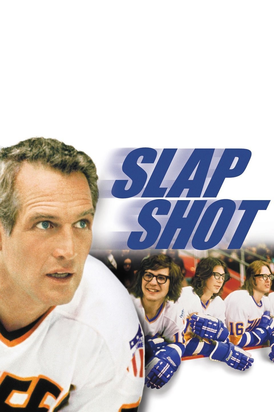 Slap Shot Cast Signed Blue Hockey Jersey w/ 'Old Time Hockey