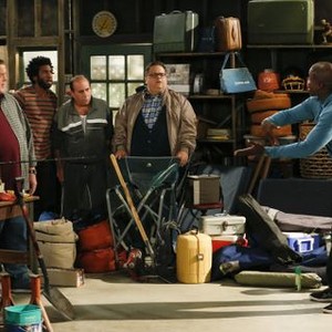 Mike and Molly, from left: Billy Gardell, Nyambi Nyambi, Louis Mustillo, David Anthony Higgins, 09/20/2010, ©CBS