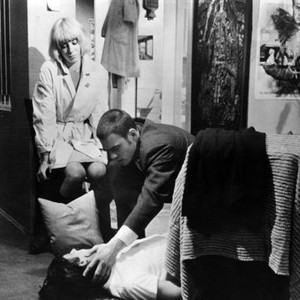 A DEGREE OF MURDER, (aka MORD UND TOTSCHLAG), from left: Anita Pallenberg, Hans Peter Hallwachs, Werner Enke (on floor), 1967