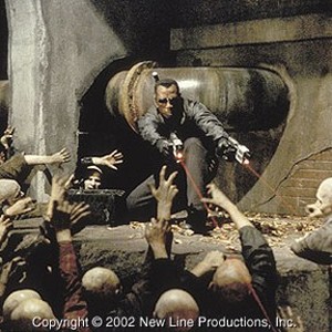Wesley Snipes (center) as Blade in New Line Cinema's action-thriller, Blade II.