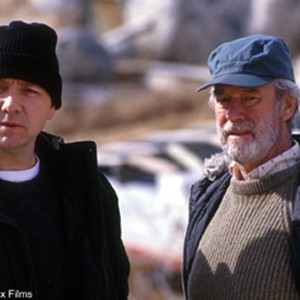 Kevin Spacey (left) and Gordon Pinsent on the set of THE SHIPPING NEWS photo 6