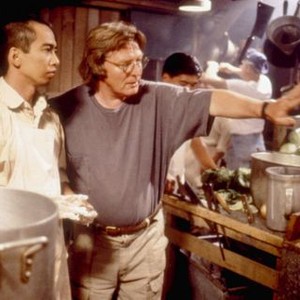 COME SEE THE PARADISE, Stan Egi, director Alan Parker, on set, 1990. TM and Copyright ©20th Century Fox Film Corp. All rights reserved.