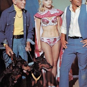 THE AMAZING DOBERMANS, from left: Fred Astaire, Barbara Eden, James Franciscus, 1976