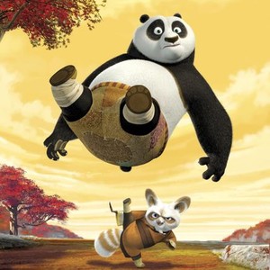Po (Jack Black)  and Shifu (Dustin Hoffman)  in "Kung Fu Panda"