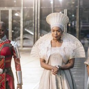 BLACK PANTHER, FROM LEFT: FLORENCE KASUMBA, ANGELA BASSETT, LETITIA WRIGHT, 2018. © MARVEL/© WALT DISNEY STUDIOS MOTION PICTURES