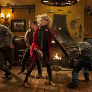 THE WORLD'S END, Paddy Considine (left of center), Rosamund Pike (front), 2013, ph: Laurie Sparham/©Focus Features