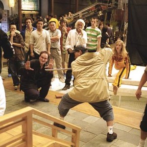 KILL BILL, Director Quentin Tarantino, Yuen Wo-Ping, Uma Thurman on-set, 2003, (c) Miramax
