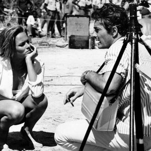 DR. NO, John Derek (right) visiting his wife, Ursula Andress (left), on location, in Jamaica, 1962
