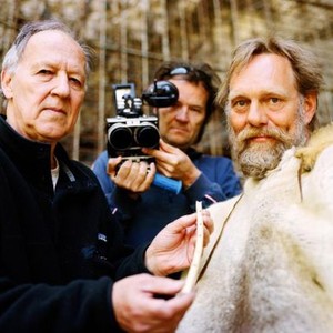 CAVES OF FORGOTTEN DREAMS, from left: director Werner Herzog, cinematographer Peter Zeitlinger, archaeologist W. Hein, on set, 2010. ©IFC Films