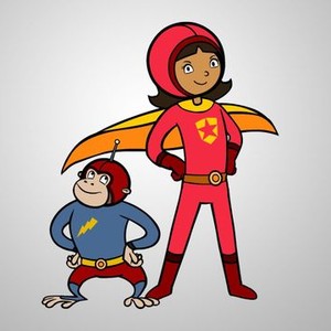 Captain Huggy Face (left) and WordGirl
