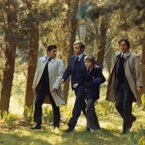 THE INHERITOR, (aka L'HERITIER), Charles Denner (left), Jean-Paul Belmondo (second from left), 1973