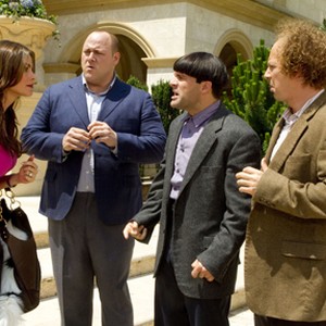 (L-R) Sofía Vergara as Lydia,  Will Sasso as Curly, Chris Diamantopoulos as Moe and Sean Hayes as Larry in "The Three Stooges."