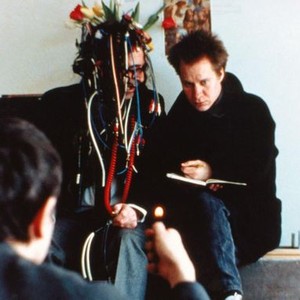 KING LEAR, Jean-Luc Godard (things on head), Peter Sellars, 1987, (c) Cannon films
