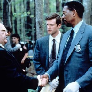 KISS THE GIRLS, from left: Brian Cox, Cary Elwes, Morgan Freeman, 1997, © Paramount