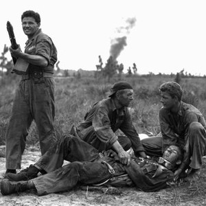 AIR FORCE, John Garfield, Ray Montgomery (on ground), Harry Carey, Charles Drake, 1943