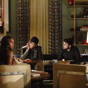 How To Get Away With Murder, from left: Karla Souza, Aja Naomi King, Alfie Enoch, Jack Falahee, 'Best Christmas Ever', Season 1, Ep. #11, 02/05/2015, ©ABC
