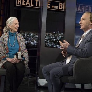 Real Time with Bill Maher, Jane Goodall (L), Bill Maher (R), 02/21/2003, ©HBOMR