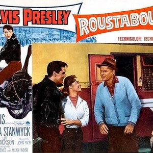 ROUSTABOUT, from left, Elvis Presley, Joan Freeman, Leif Erickson, Barbara Stanwyck, 1964