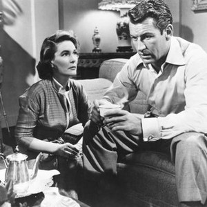 VIOLENT SATURDAY, from left: Margaret Hayes, Richard Egan, 1955. ©20th Century-Fox Film Corporation, TM & Copyright