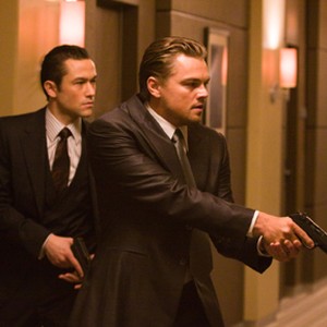 (L-R) Joseph Gordon-Levitt as Arthur and Leonardo DiCaprio as Cobb in "Inception."