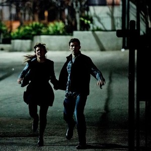 THE PURGE: ANARCHY, from left: Kiele Sanchez, Zach Gilford, 2014. ph: Justin Lubin/©Universal