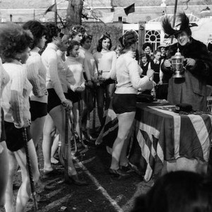 THE BELLES OF ST. TRINIANS, Belina Lee (far left), Elizabeth Griffiths (second from left) Alastair Sim (right), 1954