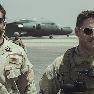 (L-R) Bradley Cooper as Chris Kyle and Sam Jaeger as Captain Martens in "American Sniper."