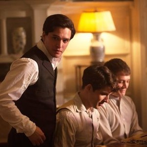 TESTAMENT OF YOUTH, from left: Kit Harington, Colin Morgan, Taron Egerton, 2014.  ©Sony Pictures Classics