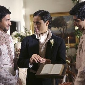Once Upon A Time In Wonderland, Raza Jaffrey (L), Peter Gadiot (C), Dejan Loyola (R), 'And They Lived ', Season 1, Ep. #13, 04/03/2014, ©ABC