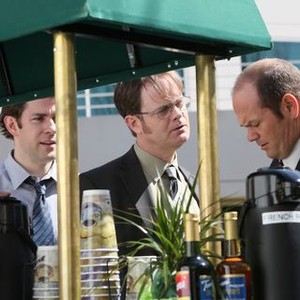 The Office, John Krasinski (L), Rainn Wilson (C), Chris Bauer (R), 'Turf War', Season 8, Ep. #23, 05/03/2012, ©NBC