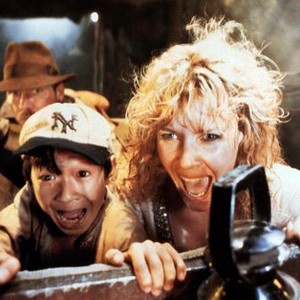 INDIANA JONES AND THE TEMPLE OF DOOM, left to right: Jonathan Ke Quan, Kate Capshaw, Harrison Ford (back), 1984. ©Paramount
