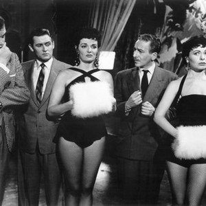 GENTLEMEN MARRY BRUNETTES, Scott Brady, Alan Young, Jane Russell, Guy Middleton, Jeanne Crain, 1955