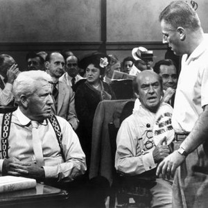 INHERIT THE WIND, Spencer Tracy, Philip Coolidge, Fredric March, Elliott Reid, director Stanley Kramer on set, 1961