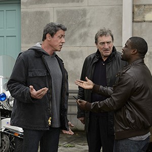 (L-R) Sylvester Stallone as Henry 'Razor' Sharp, Robert De Niro as Billy 'The Kid' McDonnen and Kevin Hart as Dante Slate, Jr. in "Grudge Match."