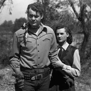 DAYS OF BUFFALO BILL, from left: Sunset Carson, Peggy Stewart, 1946