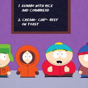Kyle Broflovski, Kenny McCormick, Eric Cartman and Stan Marsh (from left)