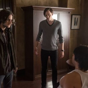 Hemlock Grove, Luke Camilleri (L), Bill Skarsgård (R), 'Dire Night on the Worm Moon', Season 3, Ep. #8, 10/23/2015, ©NETFLIX