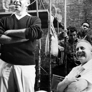 WEST SIDE STORY, Co-Directors Jerome Robbins and Robert Wise on set, 1961.