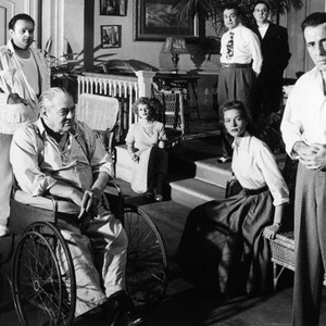 KEY LARGO, from left: Dan Seymour, Lionel Barrymore, Claire Trevor, Lauren Bacall, Edward G. Robinson, Thomas Gomez, Humphrey Bogart, 1948 keylargo1948-fsct02(keylargo1948-fsct02)
