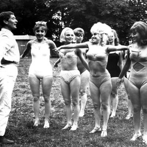 CARRY ON CAMPING, Kenneth Williams, Sandra Caron (second from left), Barbara Windsor (center), 1969