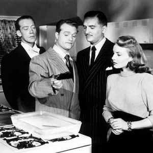 THE FULLER BRUSH MAN, Red Skelton (center), Donald Curtis (second from right), Janet Blair, 1948