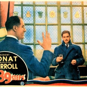 THE 39 STEPS, Godfrey Tearle, Robert Donat, 1935